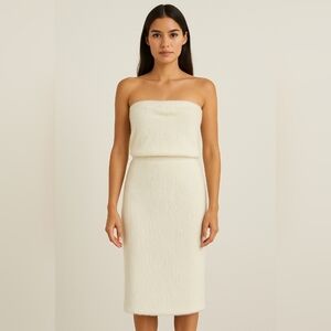 House of Harlow 1960 White Fuzzy Midi Skirt Size S $148 Retail